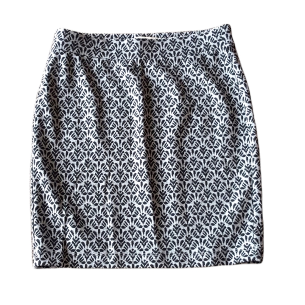 Loft Black And Off White Mini Skirt